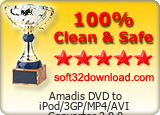 Amadis DVD to iPod/3GP/MP4/AVI Converter 3.8.8 Clean & Safe award